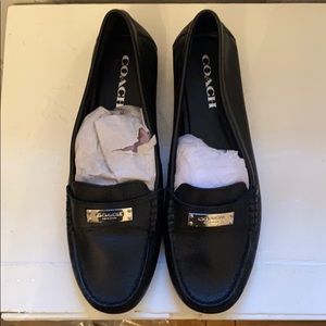 Coach Frederica black leather loafers size 10